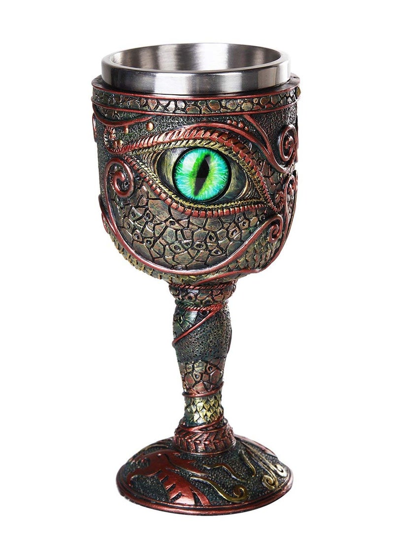 Pacific Giftware The Eye of the Dragon Mystical Fantasy Chalice 7oz Wine Goblet with Removable Stainless Steel Insert