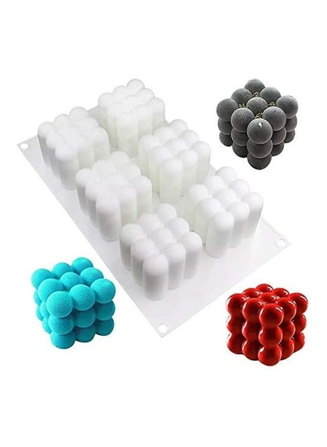 NIBEMINENT 3D Rubik Cube Fondant Mousse Cake Mould White 29.5x6cm - Image 1