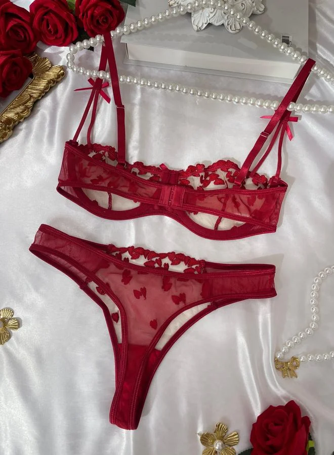 تايك تو مجموعة من حمالة صدر شبكية بأسلاك وسروال داخلي