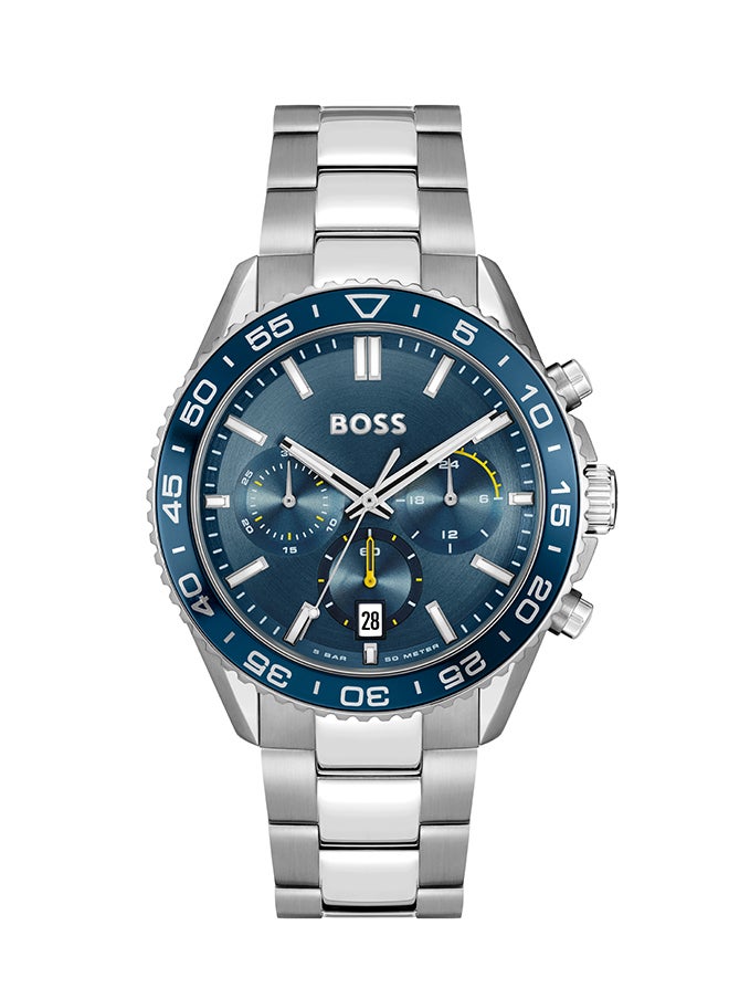 HUGO BOSS ساعة يد كرونوغراف للرجال على شكل دائري من الفولاذ المقاوم للصدأ 1514143 - 44 مم  - Image 1