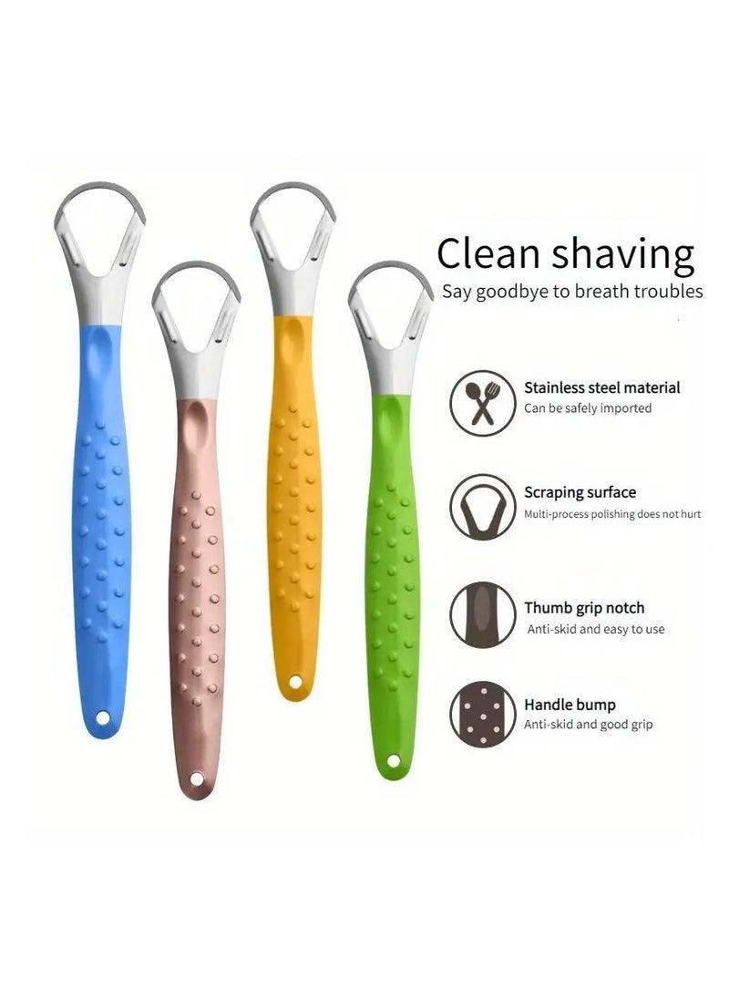 Ucanbe 5PC Hypoallergenic Stainless Steel Tongue Scraper Cleaner, Oral Hygiene Tongue Coating Removal Tool with Comfort Grip Handle  - Image 2