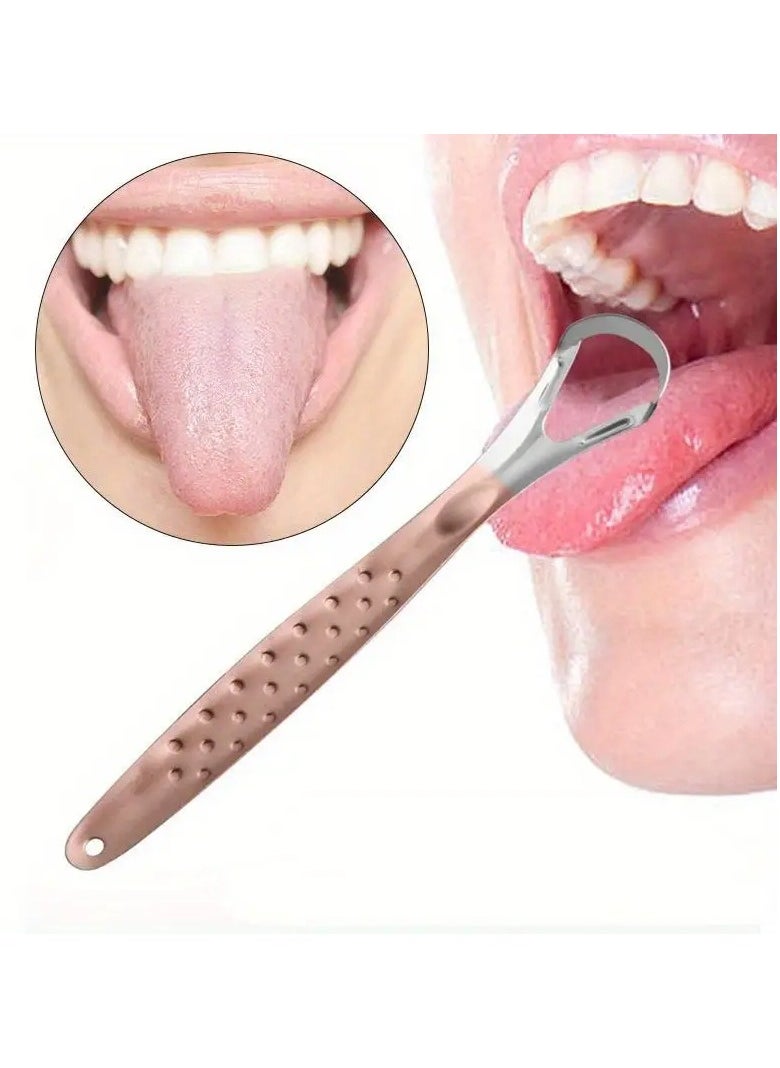 Ucanbe 5PC Hypoallergenic Stainless Steel Tongue Scraper Cleaner, Oral Hygiene Tongue Coating Removal Tool with Comfort Grip Handle  - Image 3