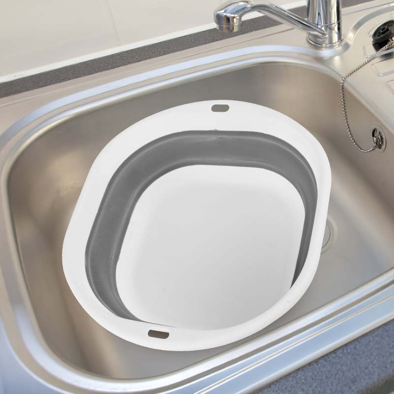 Foldable Face Washing Basin: 9.84 X 9.13 X 3.54 In 0.69 Lb Grey Compact Design - Portable Wash Basin for Travel Camping Outdoor Use - Image 3