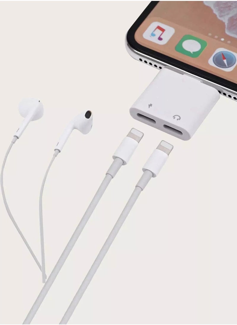Generic 1pc Audio Charge Dual Lightning Adapter Compatible With iPhone  - Image 3