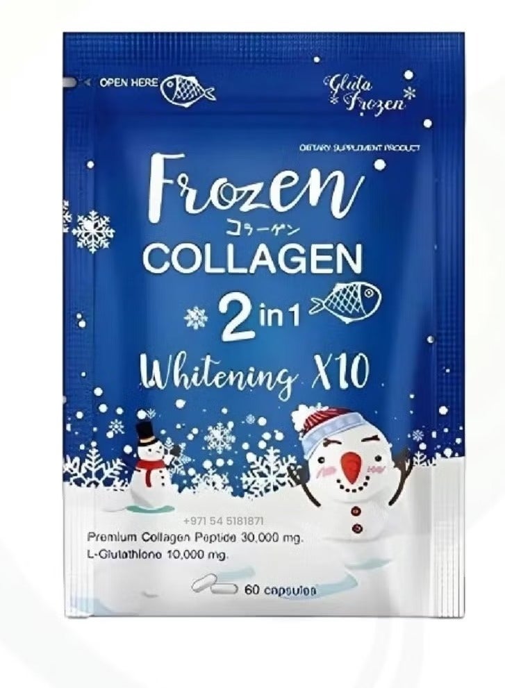 Frozen Collagen 2-in-1 Whitening X10 – Glutathione & Collagen | Hair, Nails, Joint & Skin Health – 60 Capsules - Image 1