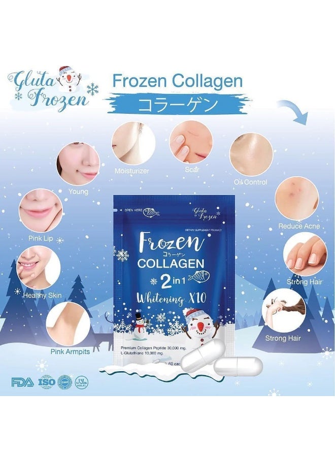 Frozen Collagen 2-in-1 Whitening X10 – Glutathione & Collagen | Hair, Nails, Joint & Skin Health – 60 Capsules - Image 5