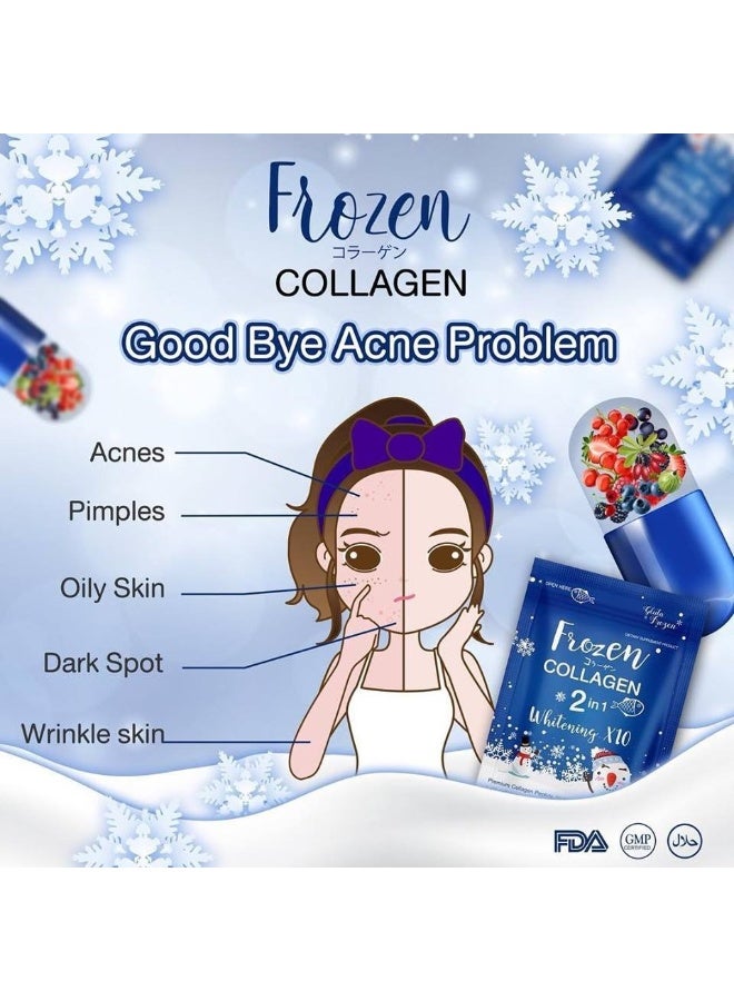 Frozen Collagen 2-in-1 Whitening X10 – Glutathione & Collagen | Hair, Nails, Joint & Skin Health – 60 Capsules - Image 4