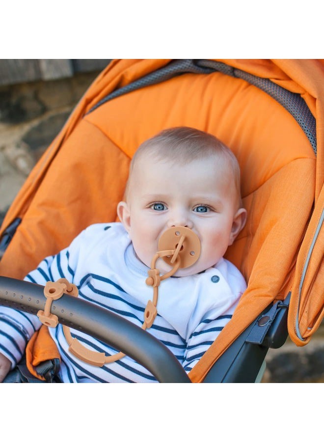 Eoopoon 4 Pack Toy Safety Straps, Stretchable Silicone Pacifier Chains, Adjustable Baby Bottle Toy Teethers Harness Strollers Straps for High Chair, Hanging Baskets, Cribs, Car Seat, Shopping Trolley - Image 2