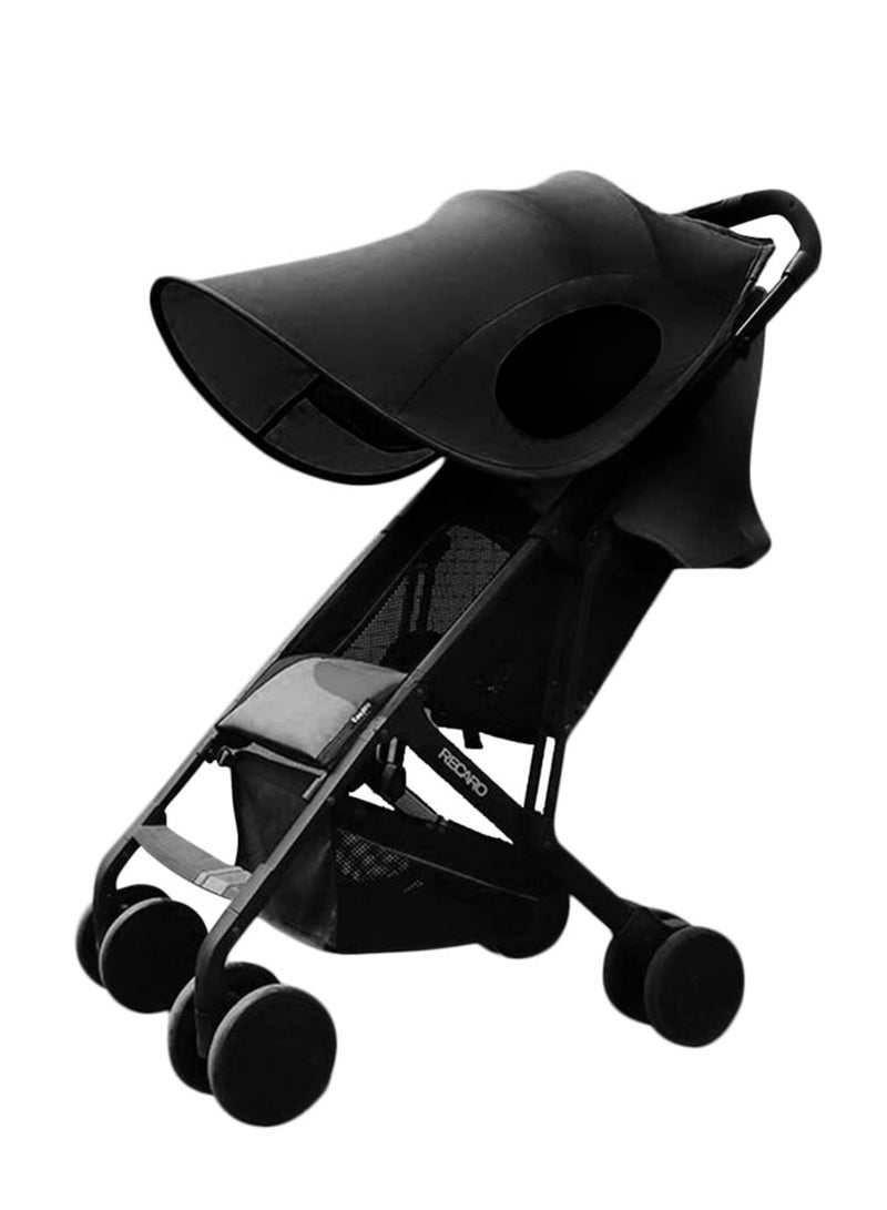 SYOSI غطاء واقي من الشمس لعربة الأطفال، غطاء واقي من الشمس لعربة الأطفال، غطاء واقي من الشمس مضاد للأشعة فوق البنفسجية، مظلة عربة أطفال محمولة، مظلة شمسية مقاومة للرياح ومقاومة للماء مع دعم صلب مقوس - Image 1