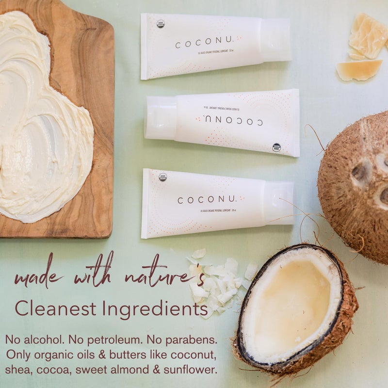 COCONU زيت تدليك جوز الهند العضوي من كوكونو للأزواج - زيت للجسم صالح للأكل وآمن للبشرة الحساسة | تدليك لليلة المواعدة | بدون عطر | معتمد عضوي من وزارة الزراعة الأمريكية | صنع في الولايات المتحدة الأمريكية | 3 oz - Image 4