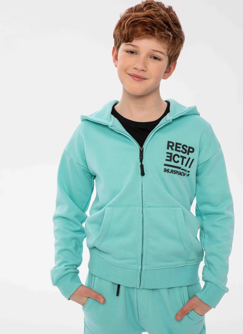 MINOTI Kids Boys Hooded Zip Thru