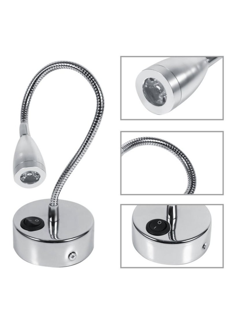 Captaintech LED Wall Reading Light Flexible Adjustable Gooseneck Bedroom Bedside Conical Wall Lamp Bedroom Headboard Light Sconce  Light with Knob Switch for Bedroom, Office, Studio(with Switch-Warm White) - Image 3