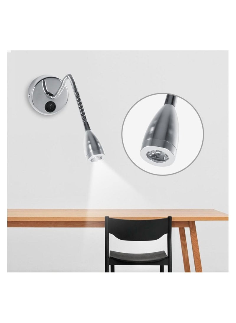 Captaintech LED Wall Reading Light Flexible Adjustable Gooseneck Bedroom Bedside Conical Wall Lamp Bedroom Headboard Light Sconce  Light with Knob Switch for Bedroom, Office, Studio(with Switch-Warm White) - Image 4