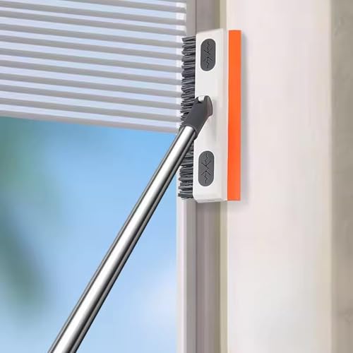 PADAR 3-in-1 Cleaning Combo Brush Scrubber Wiper 180 Rotating Head, V-Shaped Bristles, Long Handle, Multipurpose Bathroom & Floor Cleaner for Tiles, Walls, Kitchen & More - Image 5