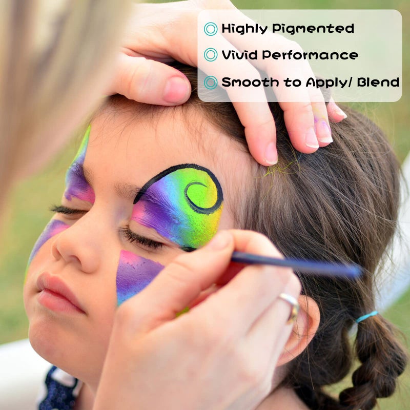 UCANBE Face Body Paint Oil, 15 Macaron Colors Professional Makeup Palette - Non Toxic Hypoallergenic Safe Facepaint for Halloween, Cosplay Costumes, Parties and Festivals - Image 5