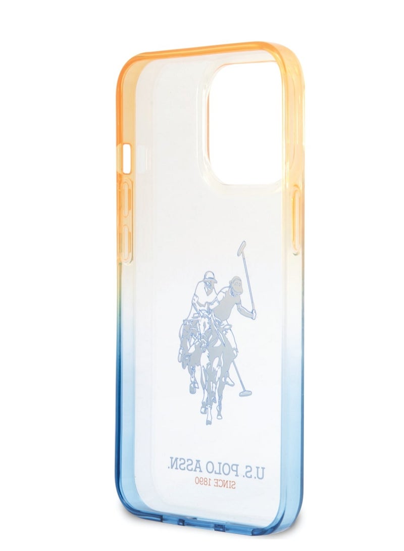 يو اس بولو غطاء كمبيوتر / TPU مع مصد مصبوغ وشعار حصان لهاتف iPhone 14 Pro - كحلي - Image 2