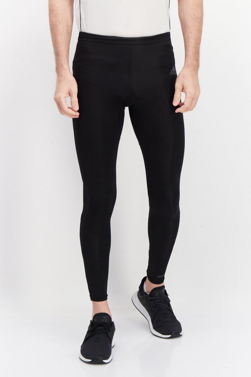 Adidas سروال رياضي للرجال بشعار العلامة التجارية، أسود - Image 1