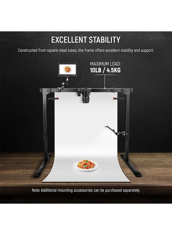 Neewer NEEWER Overhead Camera Mount Rig for Top Down Shot with 1s Quick Switch Lock Arca Type QR Plate, Heavy Duty Tabletop Multi Device Stand for Cooking Drawing Crafts Stream, Desk Width≥32"/80cm  - Image 3