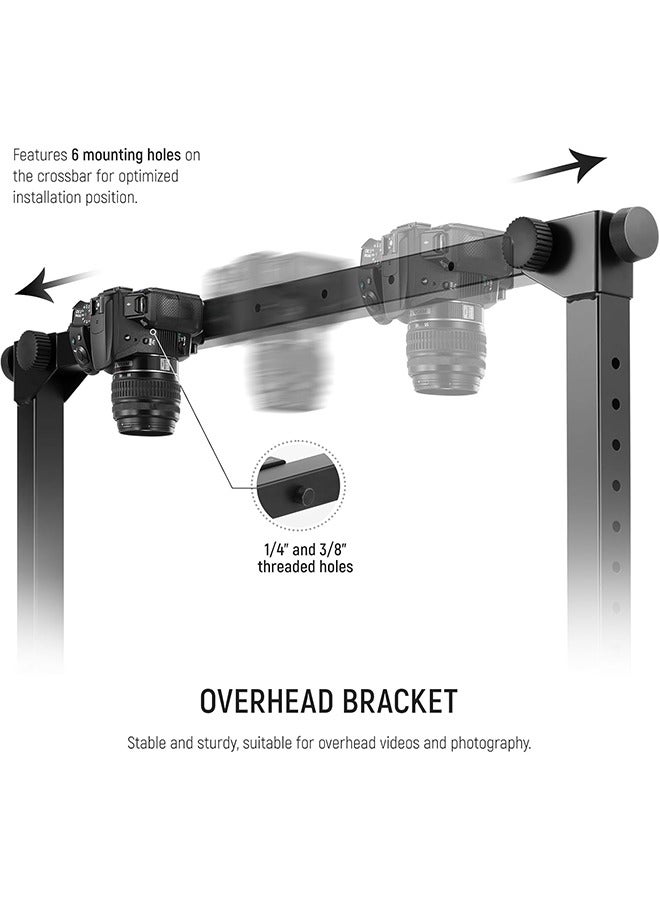 Neewer NEEWER Overhead Camera Mount Rig for Top Down Shot with 1s Quick Switch Lock Arca Type QR Plate, Heavy Duty Tabletop Multi Device Stand for Cooking Drawing Crafts Stream, Desk Width≥32"/80cm  - Image 4