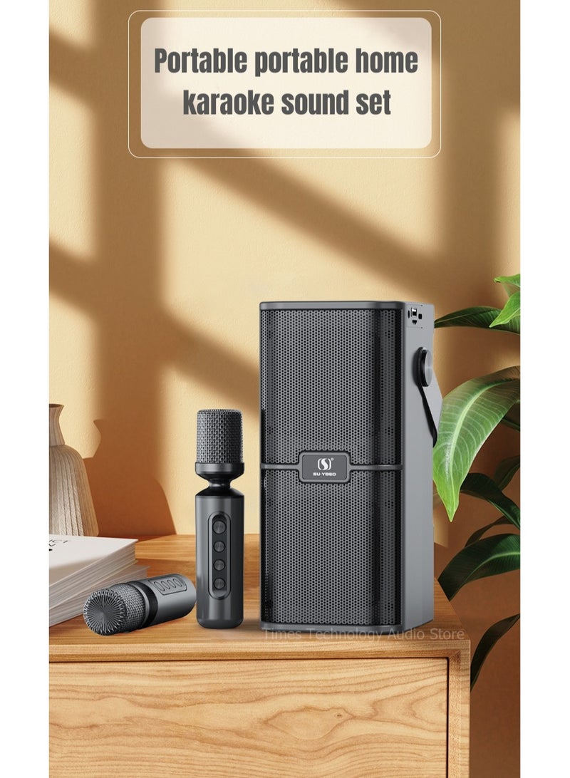 YS YS218 New High Power High Bluetooth Dual Speaker Microphone All-In-One Family Outdoor Party Karaoke TF Sound Bag  - Image 2