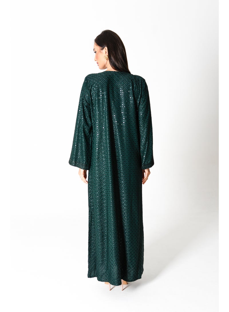 اكسا جلابية مطرزة لامعة - Image 4