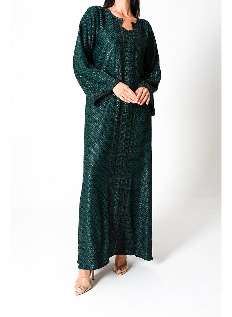 اكسا جلابية مطرزة لامعة - Image 2