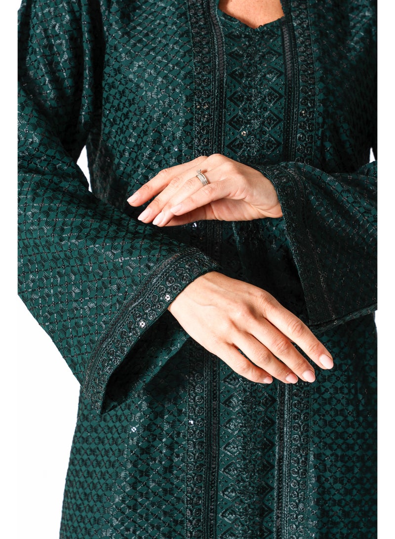 اكسا جلابية مطرزة لامعة - Image 3