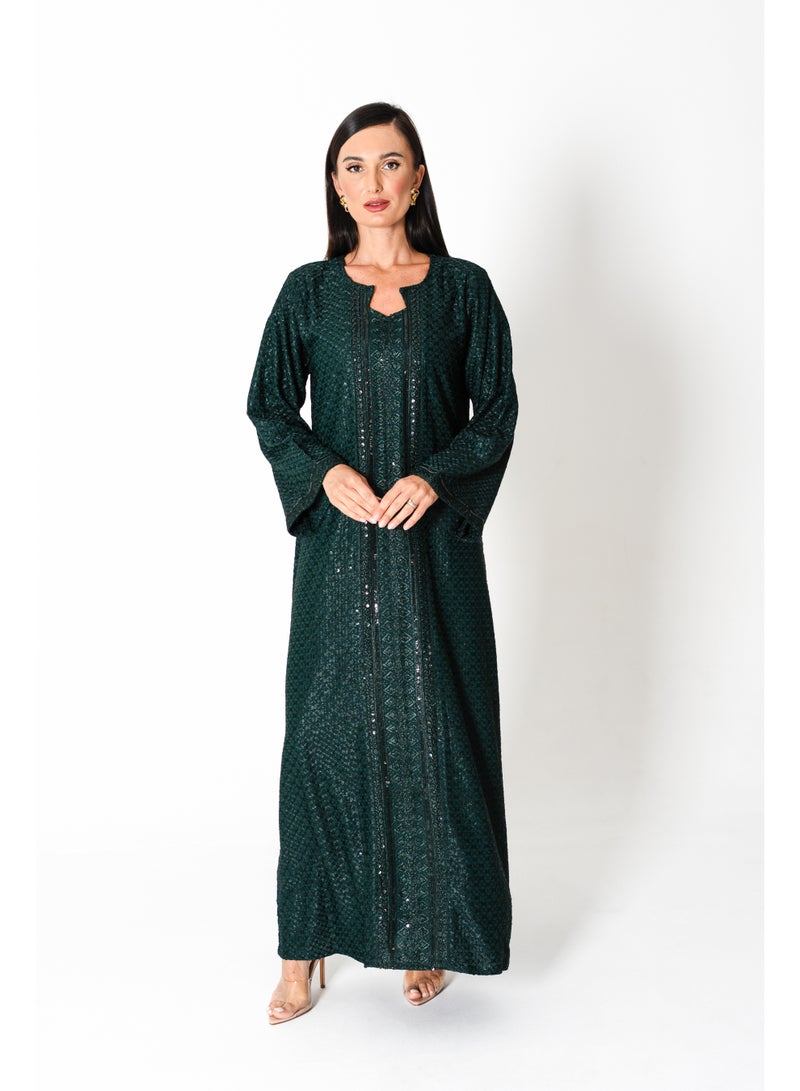 اكسا جلابية مطرزة لامعة - Image 1