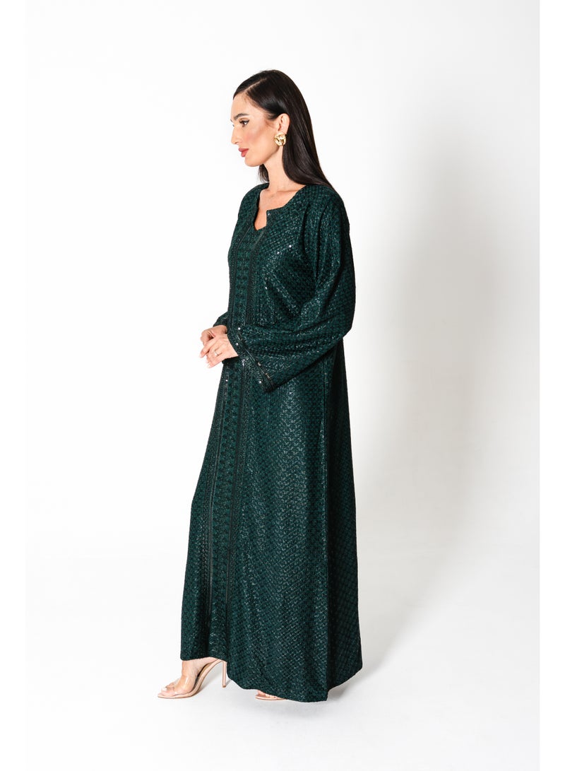 اكسا جلابية مطرزة لامعة - Image 5