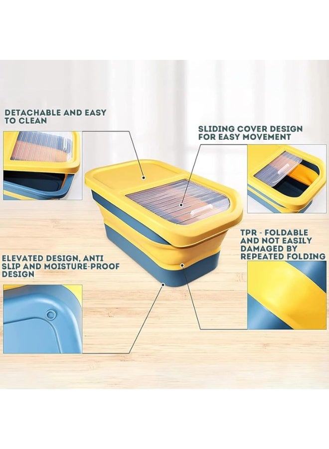 DUNISO Collapsible Pet Food Container，Dog Food Storage Container with Lids，Foldable Pet Cat Food Storage Bin with Silica Del Pet Bowl and Dog Food Spoon，for Pet Food, Cereal, Coffee - Image 4