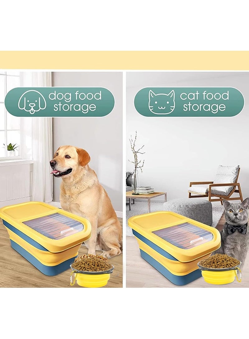 DUNISO Collapsible Pet Food Container，Dog Food Storage Container with Lids，Foldable Pet Cat Food Storage Bin with Silica Del Pet Bowl and Dog Food Spoon，for Pet Food, Cereal, Coffee - Image 3