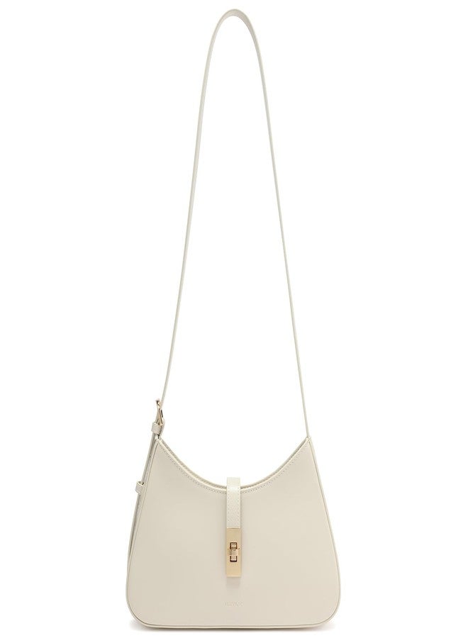 حقيبة كتف كروسبودي كيلي للنساء، حقائب يد نسائية أنيقة من الجلد النباتي، حقائب هوبو بحزام قابل للتعديل، لون كاكي - Image 1