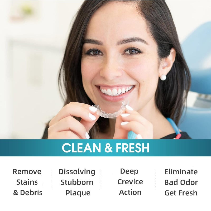 Y-Kelin Retainer Cleaner Tablets Invisalign Cleaner Denture Cleaning Tablets,Remove Stains Away,3 Month Nature Supply - Use for Invisible Clear Aligner,Partials Full Dentures,Night Guard,Mouthguard by Y-Kelin - Image 3