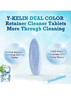 Y-Kelin Retainer Cleaner Tablets Invisalign Cleaner Denture Cleaning Tablets,Remove Stains Away,3 Month Nature Supply - Use for Invisible Clear Aligner,Partials Full Dentures,Night Guard,Mouthguard by Y-Kelin  - Image 4