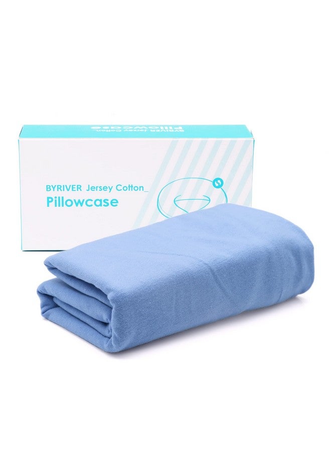 BYRIVER Light and Dark Blue Color Jersey Cotton Pillowcase Cover Body Pillow Pregnancy Pillow(L) - Image 1