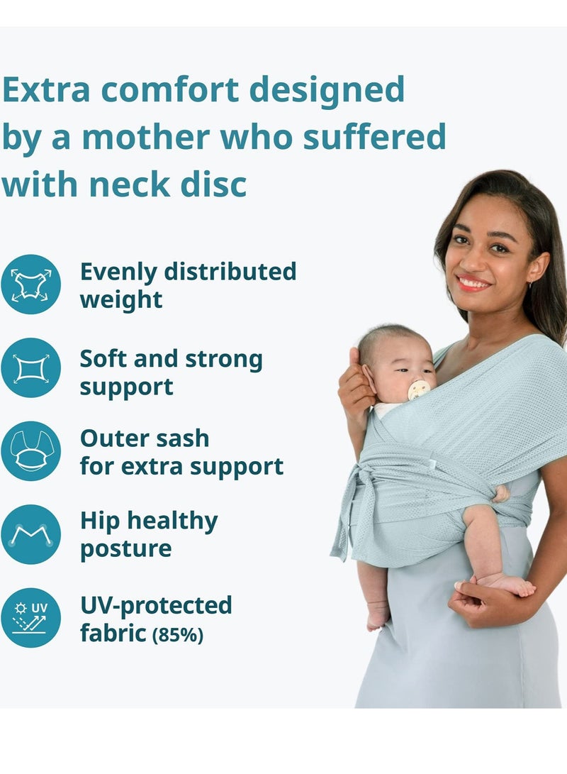 Easy-to-Wear Baby Carrier Wrap - Hands-Free, Moisture-Wicking, Soft Design for Newborns and Kids Up to 44lbs (Brown) - Image 2