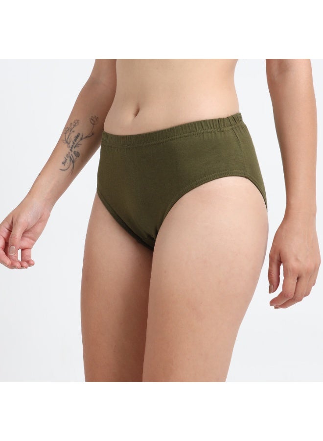 DUJE Women’s Plain Panties (3-Pack Combo 3 – Peach, Green & Purple) | 95% Cotton 5% Spandex | Soft, Stretchable, Breathable, Sweat-Absorbing, Anti-Bacterial & Odour-Free Everyday Comfort Innerwear - Image 3