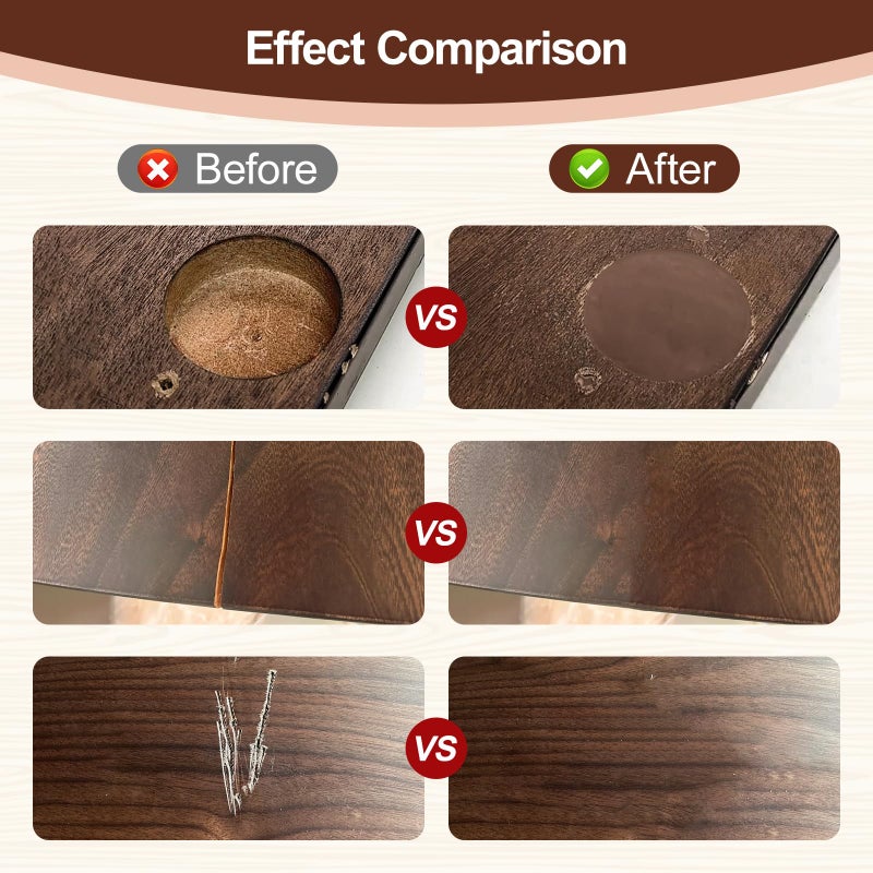 BONCART Walnut Wood Putty Filler - 9.87 Ounce Paintable Wood Filler for Furniture Repair, Quickly Repair Any Broken and Defective Wooden Furniture - Image 3