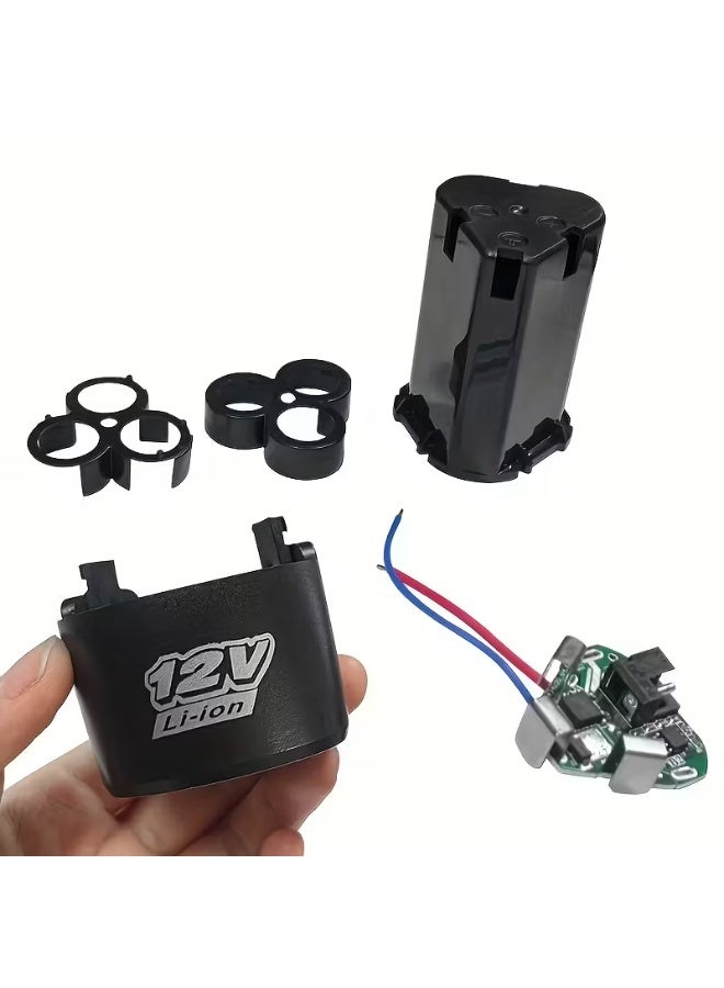 12V rechargeable lithium battery holder with a secure cover.