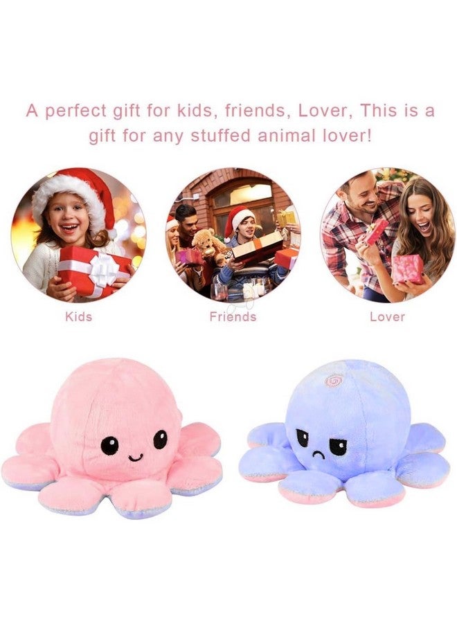 ستوريو ألعاب محشوة ناعمة قابلة للعكس على شكل أخطبوط من ستوريو توي للأطفال | ألعاب محشوة ناعمة للأطفال الأولاد والبنات | أفضل هدية | لعبة أخطبوط ناعمة للأطفال - أزرق وردي - Image 2