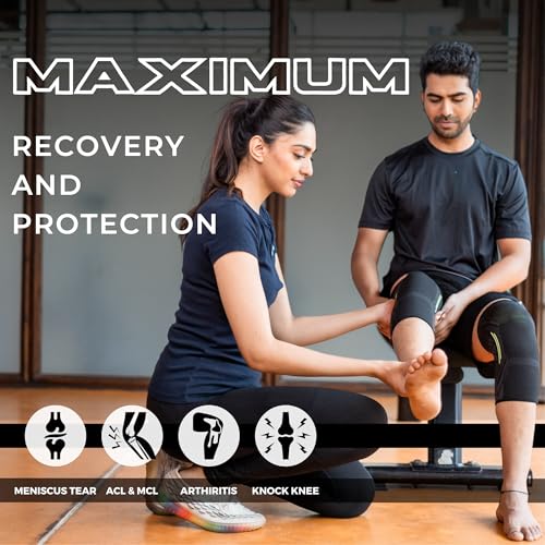 DR. FITZY 1 PAIR Anti-slip and breathable knee support for men gym squats and workout, ortho knee cap for men sports, bold knee pad for man (2pcs compression knee sleeves for squats and running) - Image 2