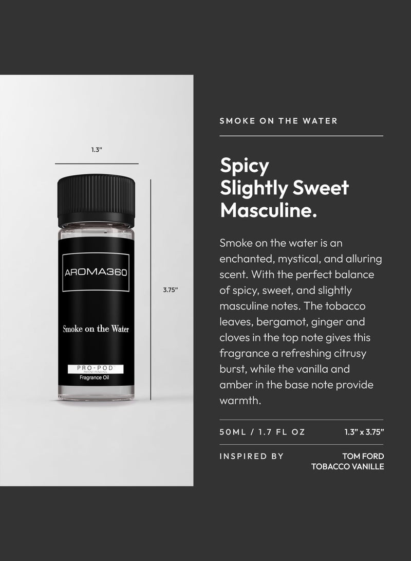 AROMA360 Smoke On The Water Pro-Pod Oil Blend - Hotel Inspired for Luxury Essential Oil Diffusers - Aromatherapy Scent Diffuser Oil - Bergamot, Ginger, and Vanilla  - Image 3