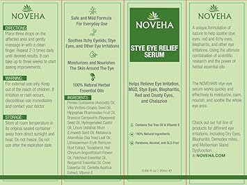 NOVEHA NOVEHA Stye Relief Serum PlantBased Blend with Tea Tree Avocado Grape Seed Oil Gentle Hydrating Care for Lids Lashes 20ml - Image 4