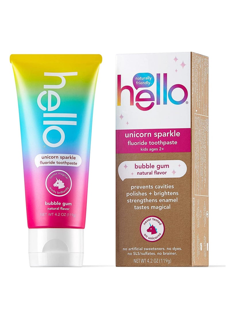 هالو Hello Bubblegum Unicorn Sparkle Toothpaste for Kids, 4.2 OZ  - Image 3