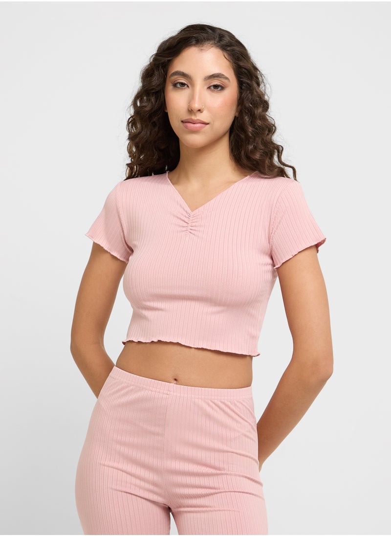 Ginger - Ribbed T-Shirt & Pyjama Set - Image 1