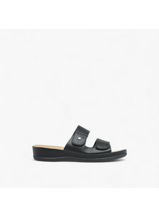 Flora Bella By Shoexpress Women Textured Slip-On Comfort Sandals - Image 1