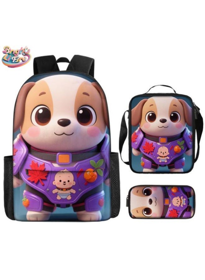 Bright Li Fire Fashion treasure for students and children! Fun cartoon bag three-piece set, full turnover rate (available for students, children, friends on outings, mountain climbing, going to school, etc.) - 12 - Image 1