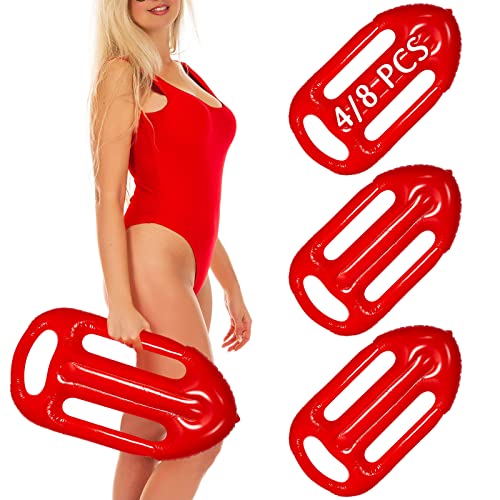 Harrycle 4 Pcs Halloween Pool Float Lifeguard Float Lifeguard Inflatable Float Prop Red Guard Costume Rescue Accessory Lifeguard Buoy Float Inflatable Life Saver Float for Women Men Pool Party Dress - Image 1
