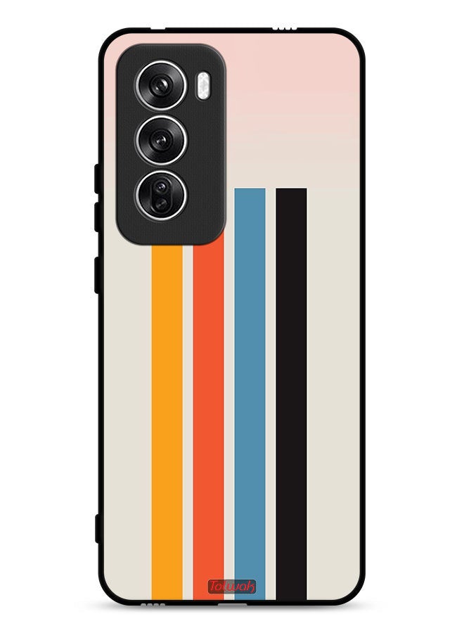Tolwak Oppo Reno12 5G Protective Case Cover Straight Lines Pattern - Image 1