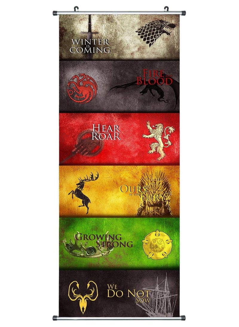 مؤسسة فكرة اليوم - ملصق Kakemono/صورة لفافة قماش Game of Thrones مقاس 100 × 40 سم، موضوع: موضوعات المنازل - Image 1
